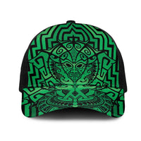 Basketball New Zealand Mesh Trucker Cap Green Maori Ta Moko Indigenous - Polynesian Pride