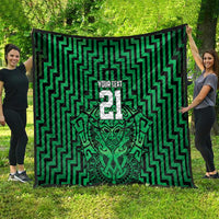 Custom Basketball New Zealand Quilt Green Maori Ta Moko Indigenous - Polynesian Pride