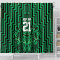Custom Basketball New Zealand Shower Curtain Green Maori Ta Moko Indigenous LT9 - Polynesian Pride