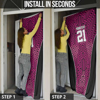 Custom Basketball New Zealand Door Cover Pink Maori Ta Moko Indigenous LT9 - Polynesian Pride