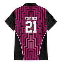 Custom Basketball New Zealand Family Matching Mermaid Dress and Hawaiian Shirt Pink Maori Ta Moko Indigenous LT9 - Polynesian Pride
