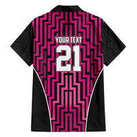 Custom Basketball New Zealand Family Matching Short Sleeve Bodycon Dress and Hawaiian Shirt Pink Maori Ta Moko Indigenous LT9 - Polynesian Pride