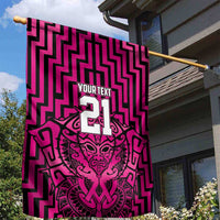 Custom Basketball New Zealand Garden Flag Pink Maori Ta Moko Indigenous LT9 - Polynesian Pride