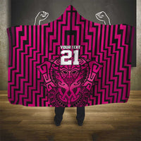 Custom Basketball New Zealand Hooded Blanket Pink Maori Ta Moko Indigenous LT9 - Polynesian Pride