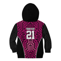 Custom Basketball New Zealand Kid Hoodie Pink Maori Ta Moko Indigenous LT9 - Polynesian Pride