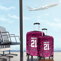 Custom Basketball New Zealand Luggage Cover Pink Maori Ta Moko Indigenous - Polynesian Pride