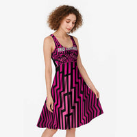 Custom Basketball New Zealand Midi Dress Pink Maori Ta Moko Indigenous LT9 - Polynesian Pride