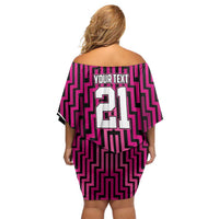 Custom Basketball New Zealand Off Shoulder Short Dress Pink Maori Ta Moko Indigenous LT9 - Polynesian Pride
