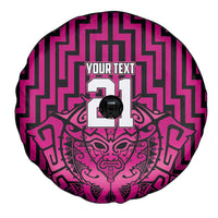 Custom Basketball New Zealand Spare Tire Cover Pink Maori Ta Moko Indigenous LT9 - Polynesian Pride