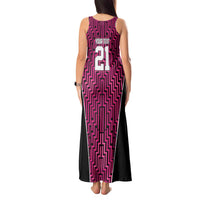 Custom Basketball New Zealand Tank Maxi Dress Pink Maori Ta Moko Indigenous LT9 - Polynesian Pride
