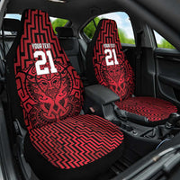 Custom Basketball New Zealand Car Seat Cover Red Maori Ta Moko Indigenous - Polynesian Pride