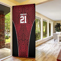 Custom Basketball New Zealand Door Cover Red Maori Ta Moko Indigenous LT9 - Polynesian Pride