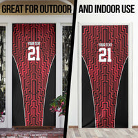 Custom Basketball New Zealand Door Cover Red Maori Ta Moko Indigenous LT9 - Polynesian Pride