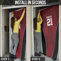 Custom Basketball New Zealand Door Cover Red Maori Ta Moko Indigenous LT9 - Polynesian Pride
