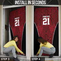 Custom Basketball New Zealand Door Cover Red Maori Ta Moko Indigenous LT9 - Polynesian Pride