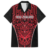 Custom Basketball New Zealand Hawaiian Shirt Red Maori Ta Moko Indigenous LT9 Red - Polynesian Pride