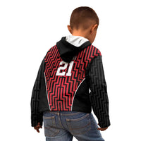 Custom Basketball New Zealand Kid Hoodie Red Maori Ta Moko Indigenous LT9 - Polynesian Pride