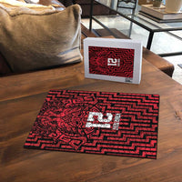 Custom Basketball New Zealand Puzzle Red Maori Ta Moko Indigenous - Polynesian Pride