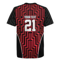 Custom Basketball New Zealand Rugby Jersey Red Maori Ta Moko Indigenous - Polynesian Pride