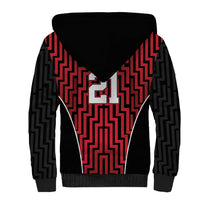 Custom Basketball New Zealand Sherpa Hoodie Red Maori Ta Moko Indigenous LT9 - Polynesian Pride