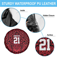 Custom Basketball New Zealand Spare Tire Cover Red Maori Ta Moko Indigenous LT9 - Polynesian Pride