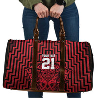 Custom Basketball New Zealand Travel Bag Red Maori Ta Moko Indigenous LT9 Red - Polynesian Pride