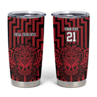 Custom Basketball New Zealand Tumbler Cup Red Maori Ta Moko Indigenous LT9 Red - Polynesian Pride