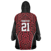 Custom Basketball New Zealand Wearable Blanket Hoodie Red Maori Ta Moko Indigenous LT9 - Polynesian Pride