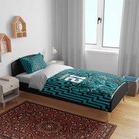Custom Basketball New Zealand Bedding Set Teal Maori Ta Moko Indigenous - Polynesian Pride