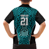 Custom Basketball New Zealand Family Matching Summer Maxi Dress and Hawaiian Shirt Teal Maori Ta Moko Indigenous LT9 - Polynesian Pride