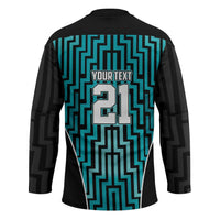 Custom Basketball New Zealand Hockey Jersey Teal Maori Ta Moko Indigenous LT9 - Polynesian Pride