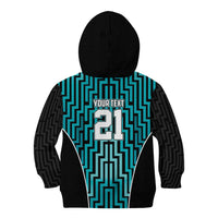 Custom Basketball New Zealand Kid Hoodie Teal Maori Ta Moko Indigenous LT9 - Polynesian Pride
