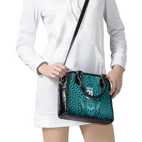 Custom Basketball New Zealand Shoulder Handbag Teal Maori Ta Moko Indigenous - Polynesian Pride