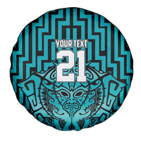 Custom Basketball New Zealand Spare Tire Cover Teal Maori Ta Moko Indigenous LT9 - Polynesian Pride