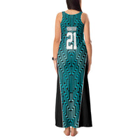 Custom Basketball New Zealand Tank Maxi Dress Teal Maori Ta Moko Indigenous LT9 - Polynesian Pride