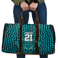 Custom Basketball New Zealand Travel Bag Teal Maori Ta Moko Indigenous LT9 Teal - Polynesian Pride