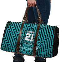 Custom Basketball New Zealand Travel Bag Teal Maori Ta Moko Indigenous LT9 - Polynesian Pride