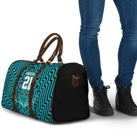 Custom Basketball New Zealand Travel Bag Teal Maori Ta Moko Indigenous LT9 - Polynesian Pride