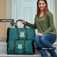 Custom Basketball New Zealand Travel Bag Teal Maori Ta Moko Indigenous LT9 - Polynesian Pride