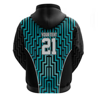 Custom Basketball New Zealand Zip Hoodie Teal Maori Ta Moko Indigenous LT9 - Polynesian Pride