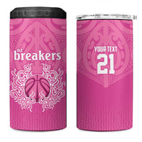 New Zealand Custom 4 in 1 Can Cooler Tumbler Fire Basketball Maori Tribal Pink LT9 One Size: 16 oz Pink - Polynesian Pride