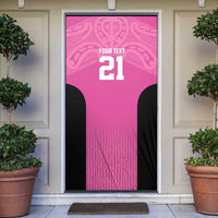 New Zealand Custom Door Cover Fire Basketball Maori Tribal Pink LT9 Pink - Polynesian Pride