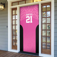 New Zealand Custom Door Cover Fire Basketball Maori Tribal Pink LT9 - Polynesian Pride