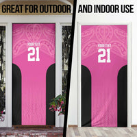 New Zealand Custom Door Cover Fire Basketball Maori Tribal Pink LT9 - Polynesian Pride