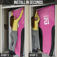 New Zealand Custom Door Cover Fire Basketball Maori Tribal Pink LT9 - Polynesian Pride