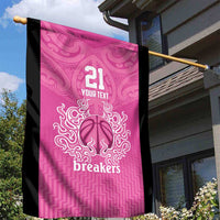 New Zealand Custom Garden Flag Fire Basketball Maori Tribal Pink LT9 - Polynesian Pride