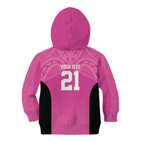 New Zealand Custom Kid Hoodie Fire Basketball Maori Tribal Pink LT9 - Polynesian Pride