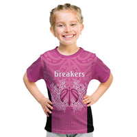 New Zealand Custom Kid T Shirt Fire Basketball Maori Tribal Pink LT9 Pink - Polynesian Pride