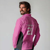 New Zealand Custom Long Sleeve Polo Shirt Fire Basketball Maori Tribal Pink LT9 - Polynesian Pride