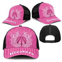 New Zealand Mesh Trucker Cap Fire Basketball Maori Tribal Pink - Polynesian Pride